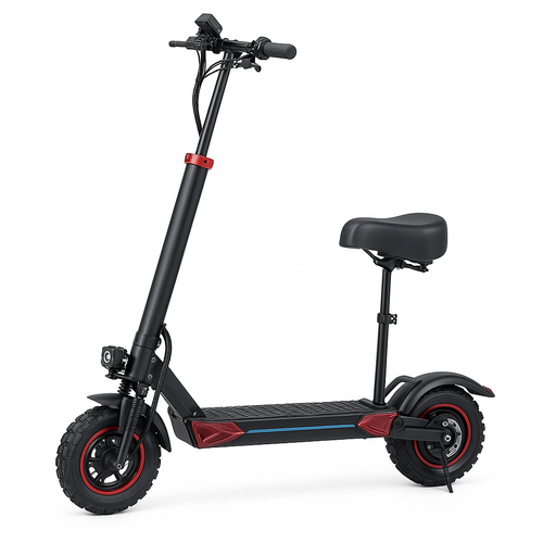 1200W Off-road Electric Scooter with Seat, 48V 21Ah Battery, Max speed 30Mph, Range 35Miles, Foldable Commuter E-scooter