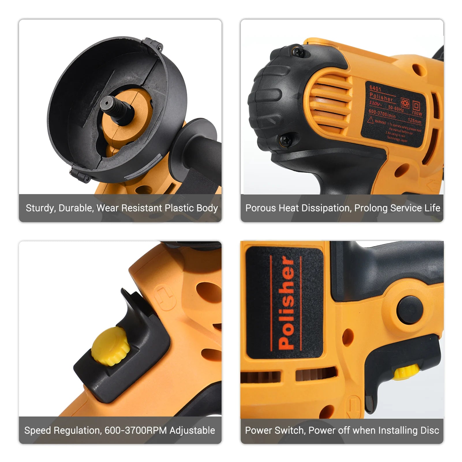 Electric Polisher 5 Inch Car Polishing Kit 700W Variable Speed automotive polisher Waxing Machine Auto Parts Power Tools
