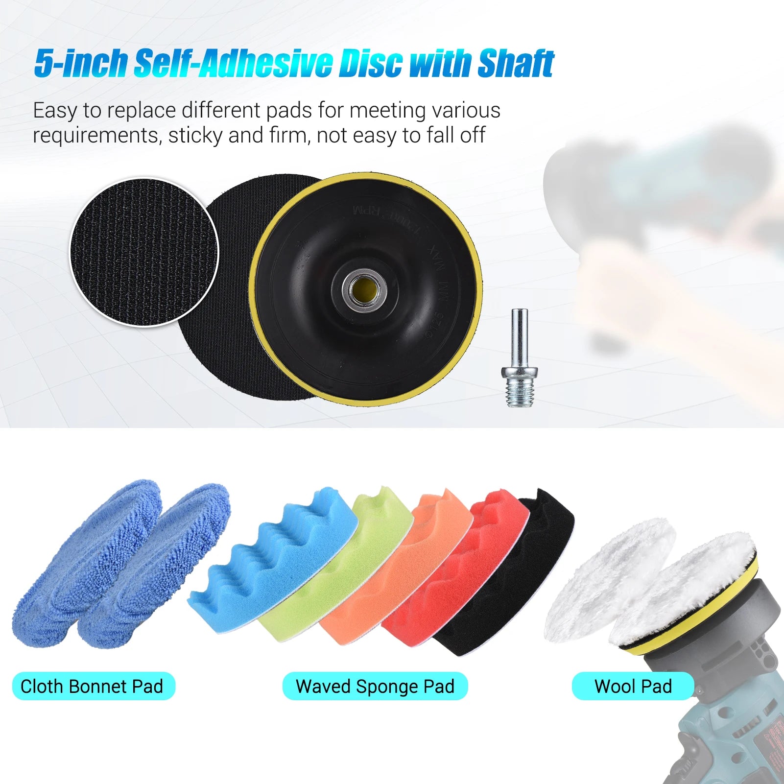 Electric Polisher 5 Inch Car Polishing Kit 700W Variable Speed automotive polisher Waxing Machine Auto Parts Power Tools